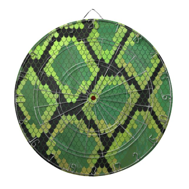 Snake Black and Green Print Dartboard (Front)