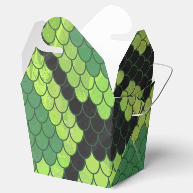 Snake Black and Green Print Favour Box (Opened)