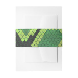 Snake Black and Green Print Invitation Belly Band