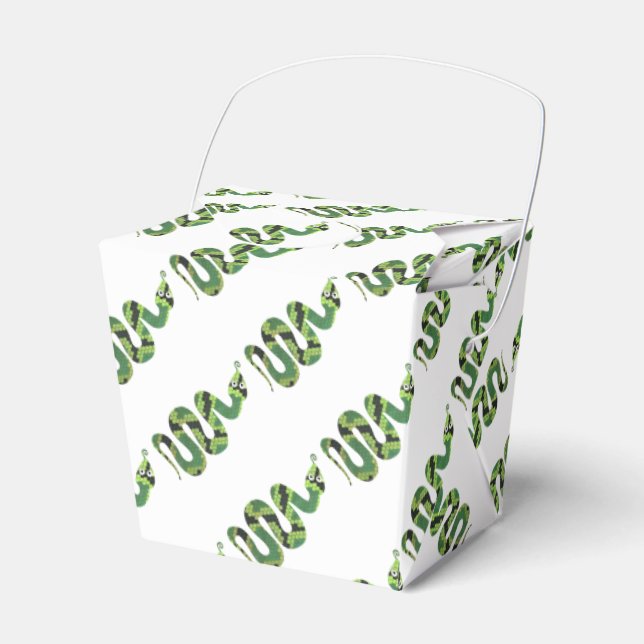 Snake Black and Green Print Silhouette Favour Box (Front Side)