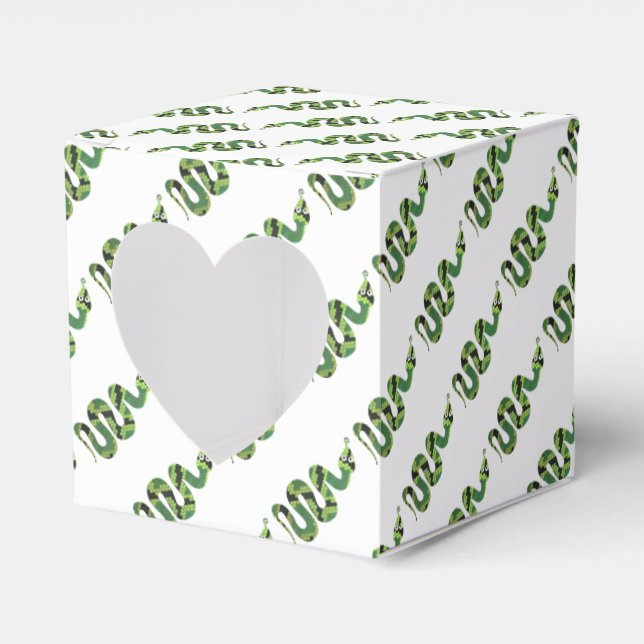 Snake Black and Green Print Silhouette Favour Box (Front Side)