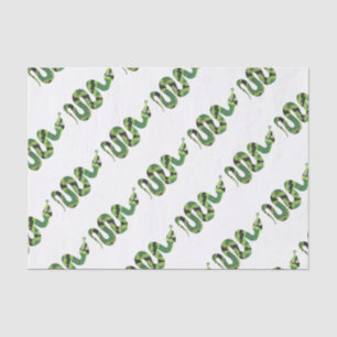 Snake Black and Green Print Silhouette Tissue Paper