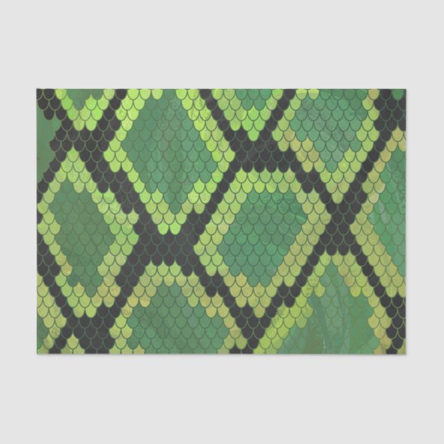 Snake Black and Green Print Tissue Paper (Front)