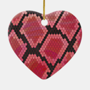 Snake Black and Red Print Ceramic Tree Decoration