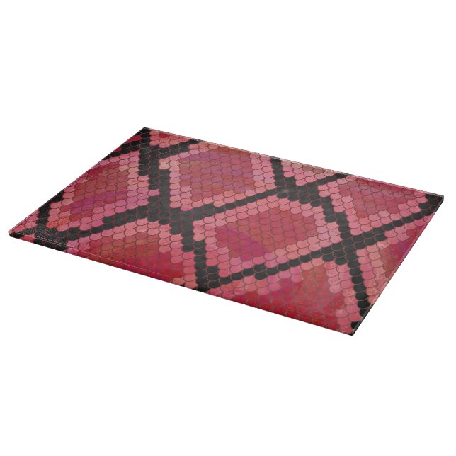 Snake Black and Red Print Cutting Board (Corner)
