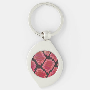 Snake Black and Red Print Key Ring