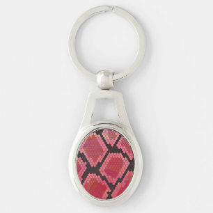 Snake Black and Red Print Key Ring