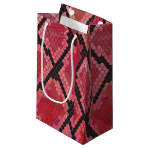 Snake Black and Red Print Small Gift Bag