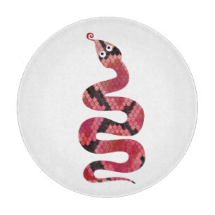 Snake Black and Red Silhouette Cutting Board