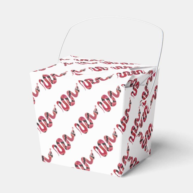 Snake Black and Red Silhouette Favour Box (Front Side)
