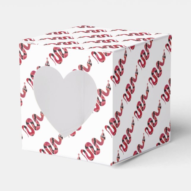 Snake Black and Red Silhouette Favour Box (Front Side)