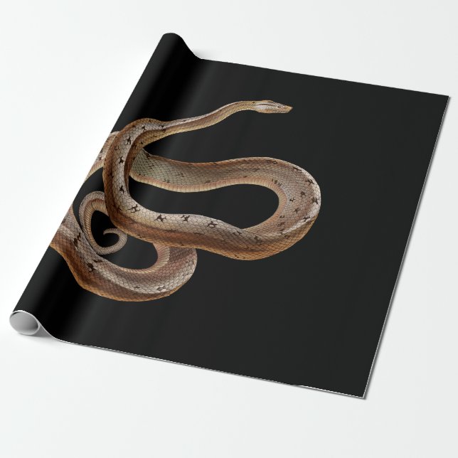 Snake - Black - Animal - Wrapping Paper (Unrolled)