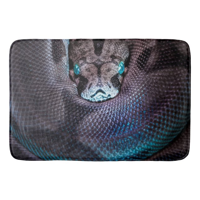 Snake boa anaconda python reptile snakeskin grey bath mat (Front)