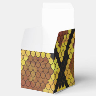 Snake Brown and Gold Print Favour Box