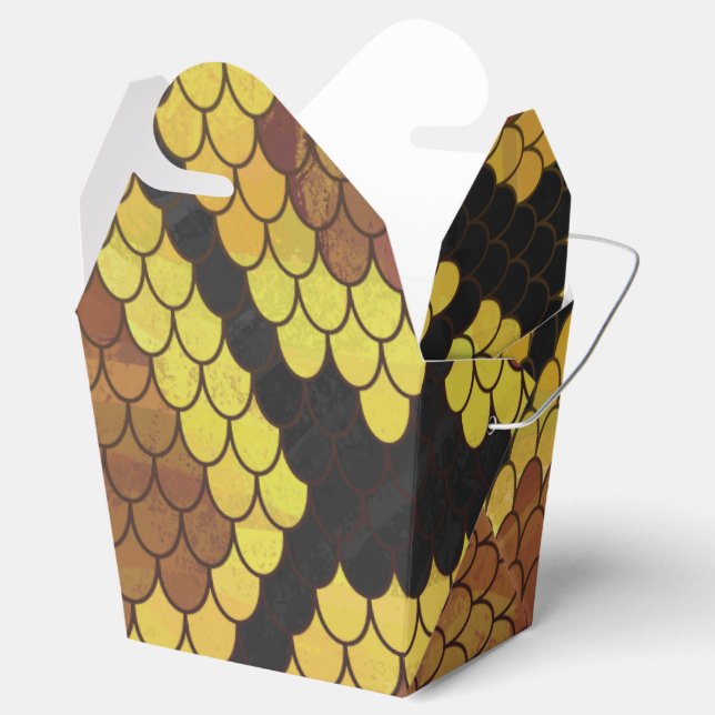 Snake Brown and Gold Print Favour Box (Opened)