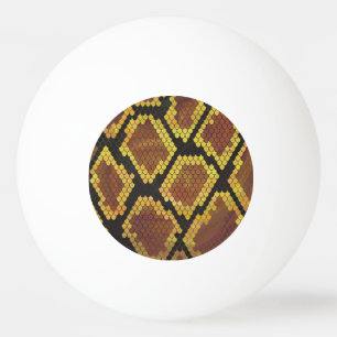 Snake Brown and Gold Print Ping Pong Ball