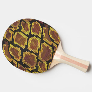 Snake Brown and Gold Print Ping Pong Paddle