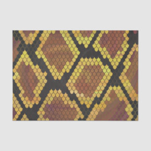 Snake Brown and Gold Print Tissue Paper