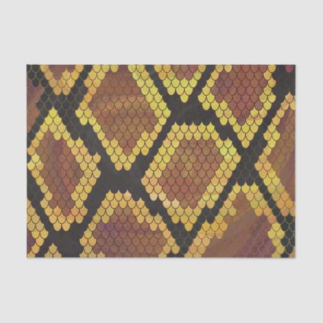 Snake Brown and Gold Print Tissue Paper (Front)