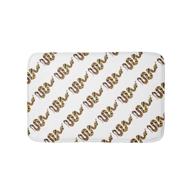 Snake Brown and Gold Silhouette Bath Mat (Front)