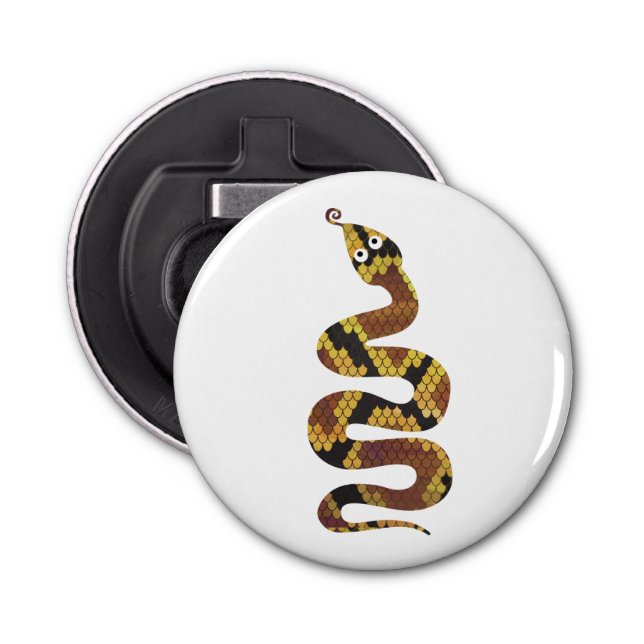 Snake Brown and Gold Silhouette Bottle Opener (Front)