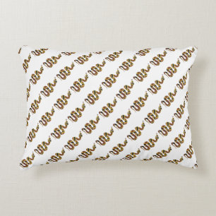 Snake Brown and Gold Silhouette Decorative Cushion