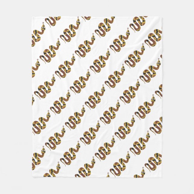 Snake Brown and Gold Silhouette Fleece Blanket (Front)