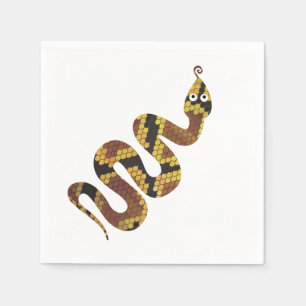 Snake Brown and Gold Silhouette Napkin