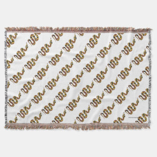 Snake Brown and Gold Silhouette Throw Blanket