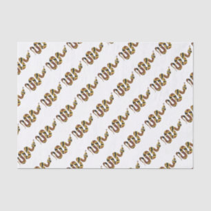 Snake Brown and Gold Silhouette Tissue Paper