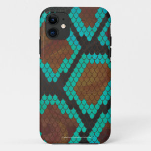 Snake Brown and Teal Print Case-Mate iPhone Case