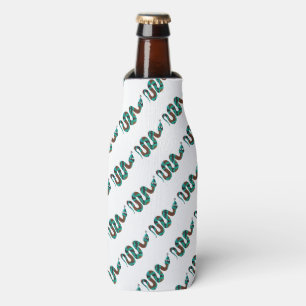 Snake Brown and Teal Print Silhouette Bottle Cooler