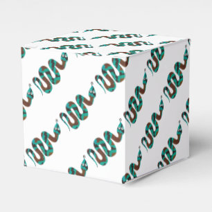 Snake Brown and Teal Print Silhouette Favour Box
