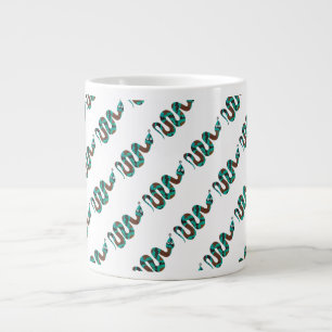 Snake Brown and Teal Print Silhouette Large Coffee Mug