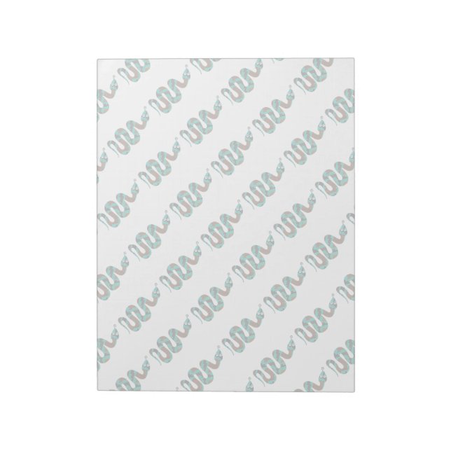 Snake Brown and Teal Print Silhouette Notepad (Rotated)
