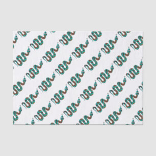 Snake Brown and Teal Print Silhouette Tissue Paper