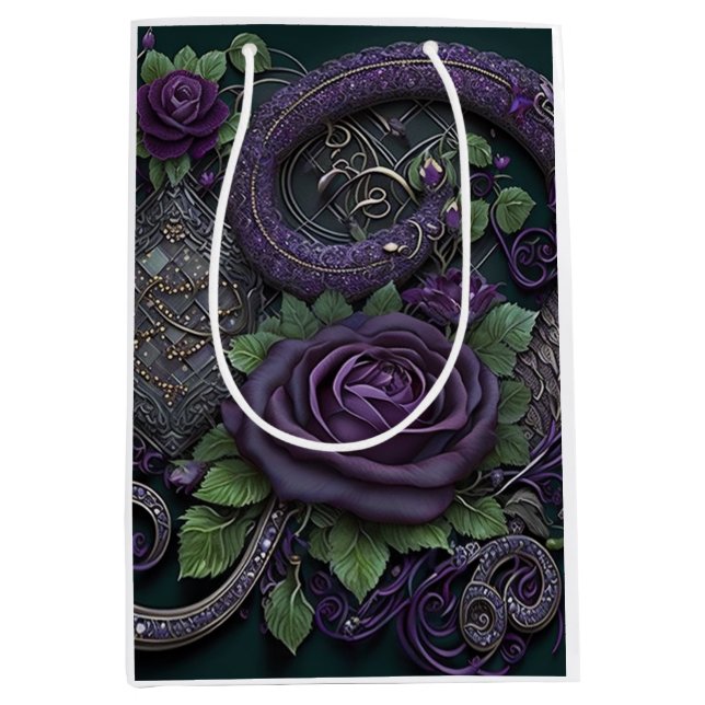 Snake Celtic Knot Purple Wrapping Paper Medium Gift Bag (Front)