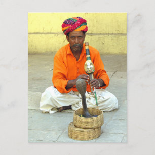Snake Charmer In India Postcard