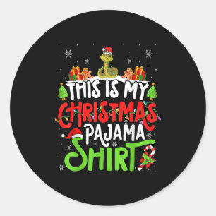 Snake Christmas Pajama Shirt Snake Lover  Classic Round Sticker