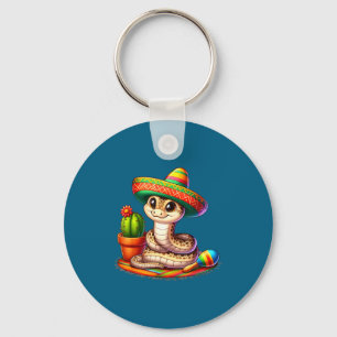 Snake cinco de mayo reptile lovers sombrero cactus key ring