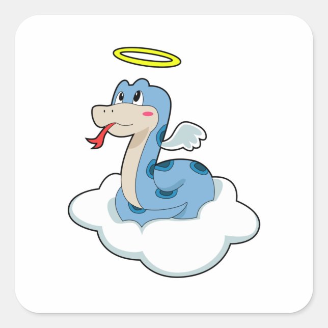 Snake Cloud Angel Square Sticker (Front)