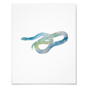 Snake Colorful Watercolor Photo Print