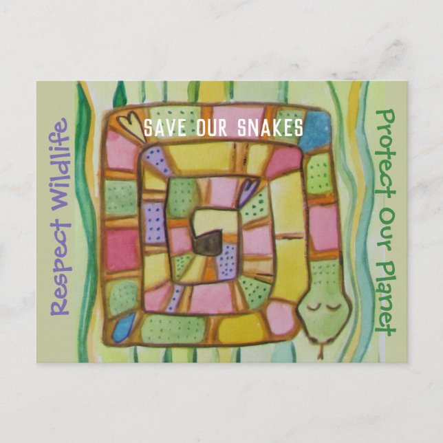 Snake Conservation - Save Our Snakes Postcard (Front)