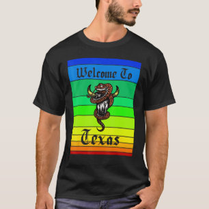 Snake Cow Skull Welcome to Texas Sunset T-Shirt