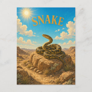 Snake Desert Canyon Watercolor GeoSaga Postcard