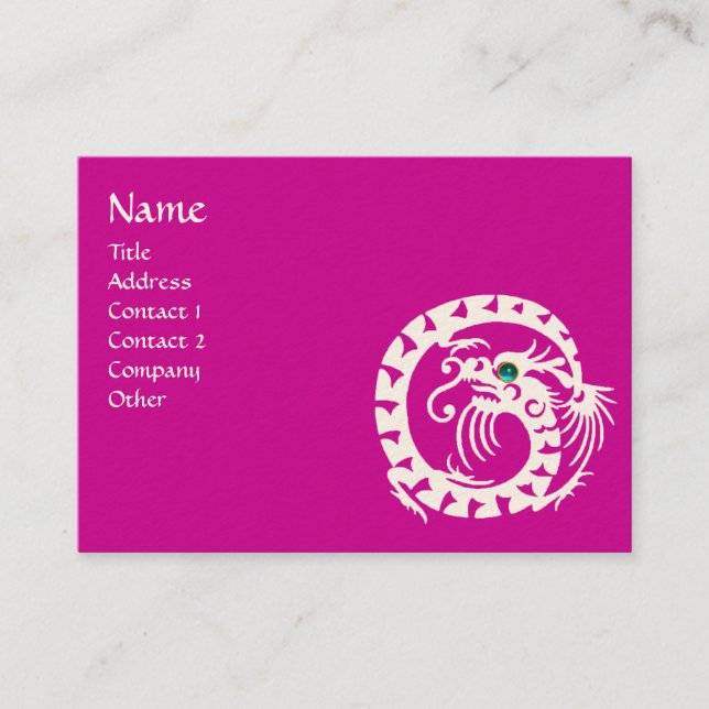 SNAKE DRAGON AQUAMARINE  violet white blue  purple Business Card (Front)