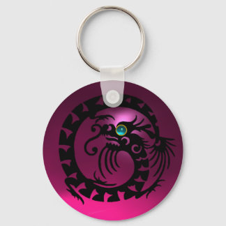 SNAKE DRAGON,black,blue aquamarine,pink amethyst Key Ring