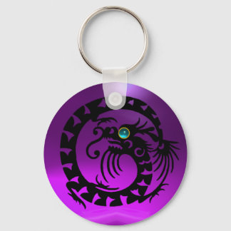 SNAKE DRAGON,black,blue aquamarine,purple amethyst Key Ring