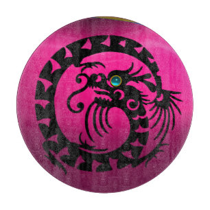 SNAKE  DRAGON, Black,Pink Fuchsia Purple Amethyst  Cutting Board