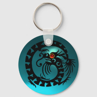 SNAKE DRAGON,black,red ruby,blue aquamarine Key Ring